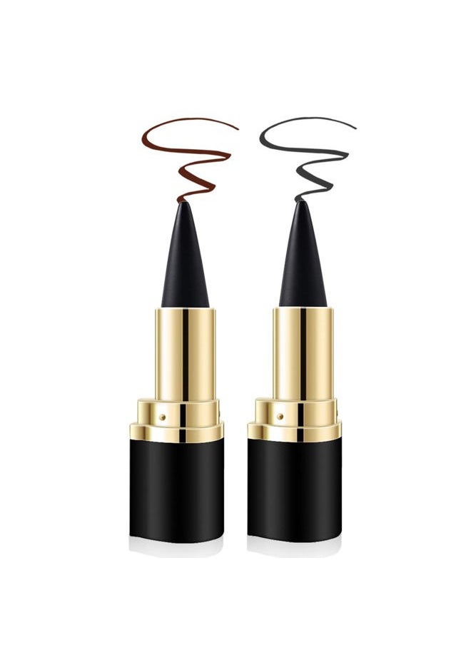 Aaiffey - 2 Colors Gel Eyeliner Set,Quick-Dry Cream Eyeliner Waterproof and Smudge Proof Eye-liner Pencil Long-Lasting Matte Black Eyeliner Stick for Women Girls (04 Black+03 Brown) - Image 1