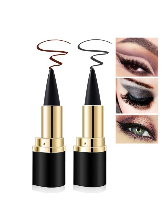 Aaiffey - 2 Colors Gel Eyeliner Set,Quick-Dry Cream Eyeliner Waterproof and Smudge Proof Eye-liner Pencil Long-Lasting Matte Black Eyeliner Stick for Women Girls (04 Black+03 Brown) - Image 1