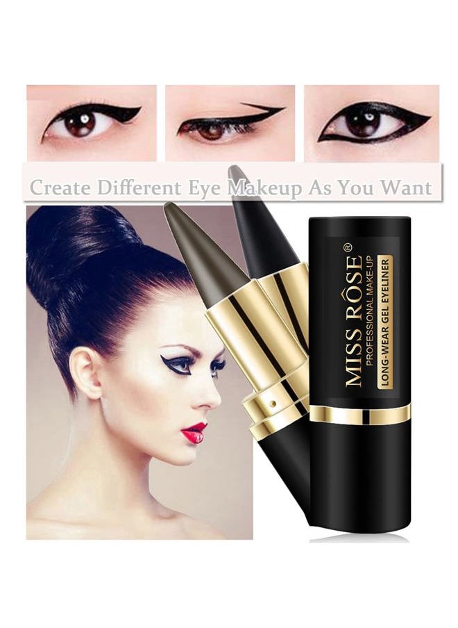 Aaiffey - 2 Colors Gel Eyeliner Set,Quick-Dry Cream Eyeliner Waterproof and Smudge Proof Eye-liner Pencil Long-Lasting Matte Black Eyeliner Stick for Women Girls (04 Black+03 Brown) - Image 1