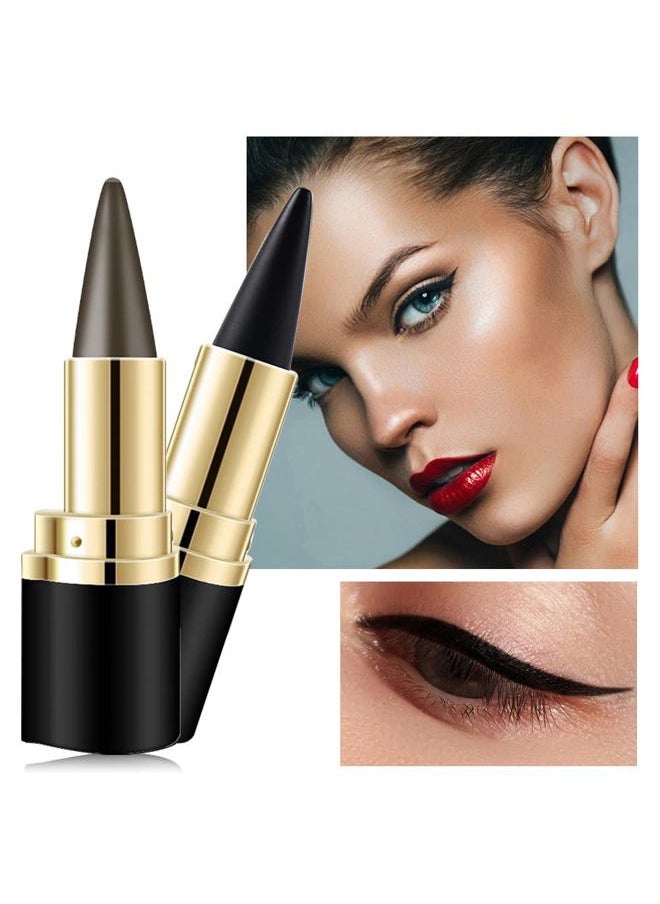 Aaiffey - 2 Colors Gel Eyeliner Set,Quick-Dry Cream Eyeliner Waterproof and Smudge Proof Eye-liner Pencil Long-Lasting Matte Black Eyeliner Stick for Women Girls (04 Black+03 Brown) - Image 1