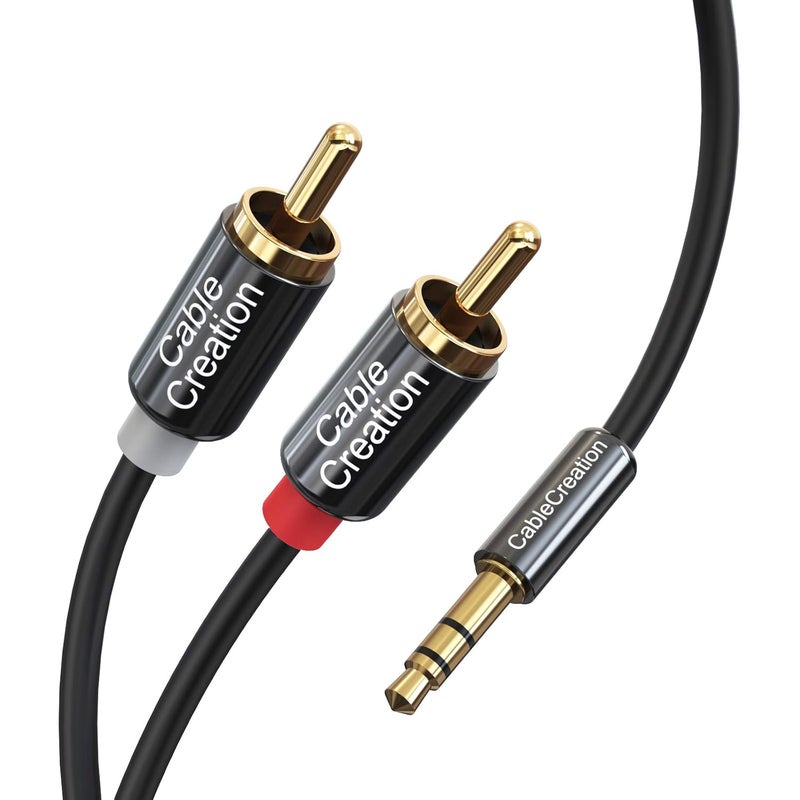 16.5FT 3.5mm Male to 2RCA Male Stereo Y Splitter Audio Cable | 3.5mm to 2RCA Y Splitter Cord, Compatible with Echo Dot, Phones, MP3, Tablet, Receiver, Car Speaker, HDTV - Image 1