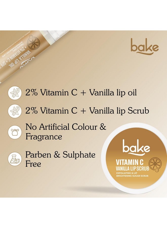 BAKE 2% Vitamin C Vanilla Exfoliating & Lightening Lip Kit for Dark & Pigmented Lips with SPF 25 PA++++ (40g) (Vanilla Lip Kit) - Image 5