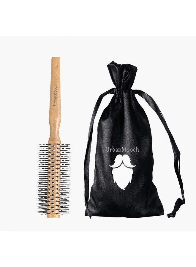 UrbanMooch Wooden Roller Hair Brush For Men | Nylon Bristle Round Hair Brush | For Blow Drying, Roller Hair Brush For Quick Blowout, Adding Curls, Waves & Volume | Smoothening & Volumizing Comb | For All Hair Types - Image 1