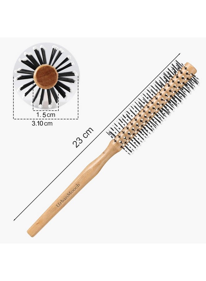 UrbanMooch Wooden Roller Hair Brush For Men | Nylon Bristle Round Hair Brush | For Blow Drying, Roller Hair Brush For Quick Blowout, Adding Curls, Waves & Volume | Smoothening & Volumizing Comb | For All Hair Types - Image 4