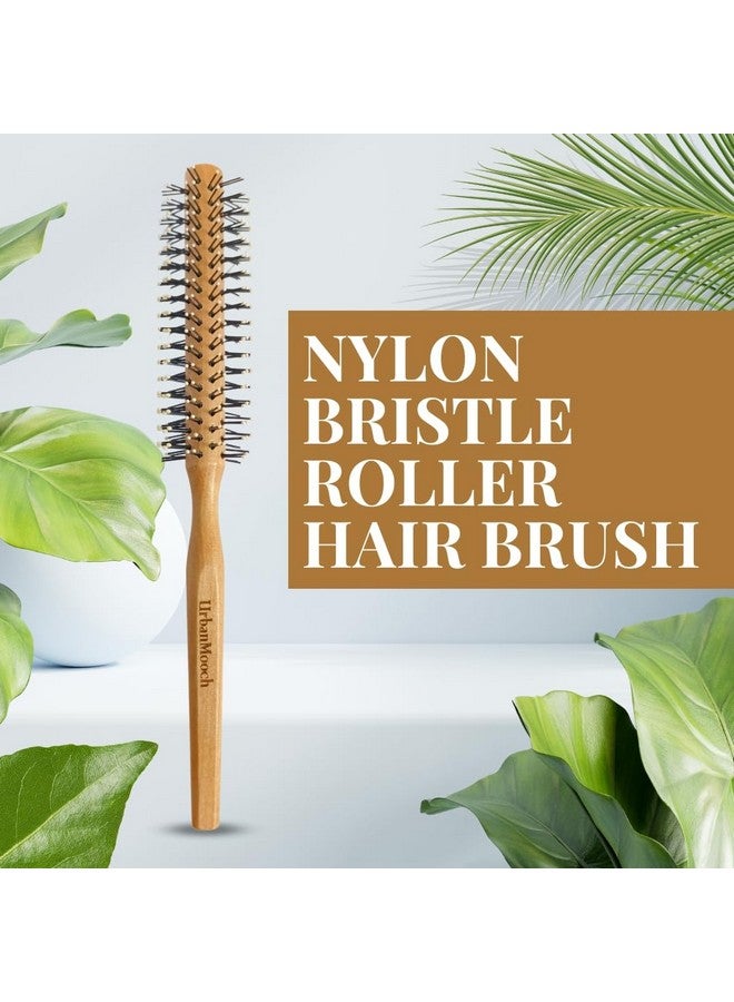 UrbanMooch Wooden Roller Hair Brush For Men | Nylon Bristle Round Hair Brush | For Blow Drying, Roller Hair Brush For Quick Blowout, Adding Curls, Waves & Volume | Smoothening & Volumizing Comb | For All Hair Types - Image 5