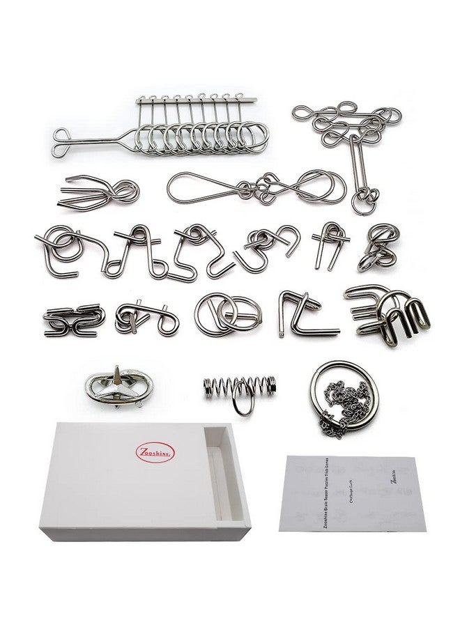 Zooshine 18 Sets Metal Brain Puzzles Teasers Iq Toys,Metal Puzzles Games For Adults Kids - Image 1