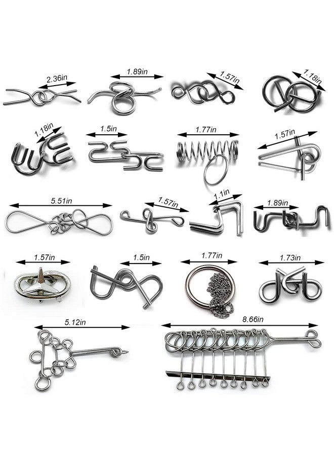 Zooshine 18 Sets Metal Brain Puzzles Teasers Iq Toys,Metal Puzzles Games For Adults Kids - Image 5