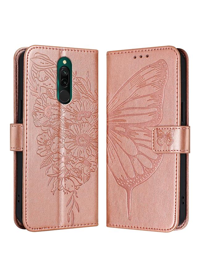 The Bros Case For Xiaomi Redmi 8 / 8A Embossed Butterfly Leather Phone Case