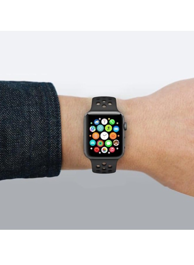 Silicone Sport Band for Apple Watch 49mm 45mm 44mm 42mm Soft Replacement Wrist Strap Compatible with iWatch Series - Image 2