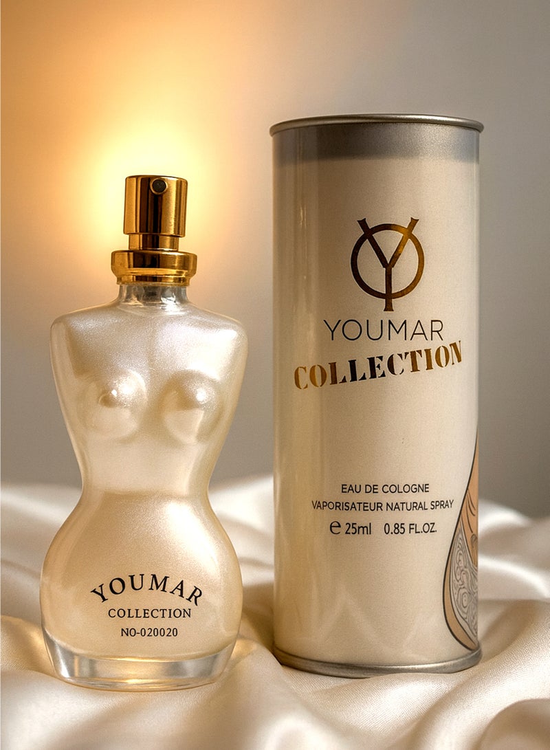 يومار عطر أنيق للنساء من مجموعة يومار رقم 0020، 25 مل | عطر فاخر للنساء برائحة الفانيليا والزهور البيضاء والبودرة | أفضل عطر للنساء - Image 1