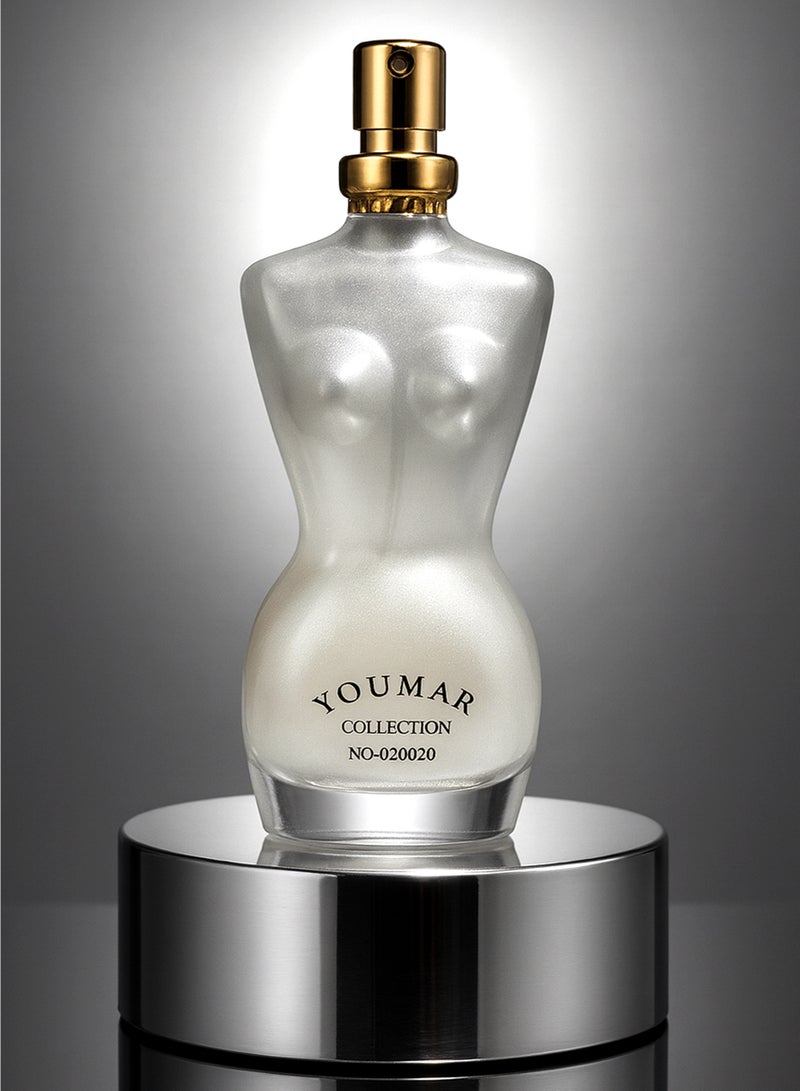 يومار عطر أنيق للنساء من مجموعة يومار رقم 0020، 25 مل | عطر فاخر للنساء برائحة الفانيليا والزهور البيضاء والبودرة | أفضل عطر للنساء - Image 2