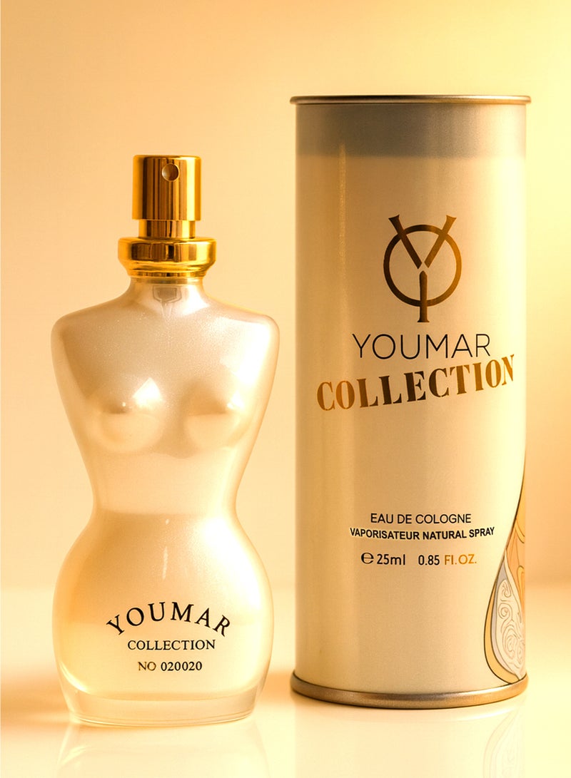 يومار عطر أنيق للنساء من مجموعة يومار رقم 0020، 25 مل | عطر فاخر للنساء برائحة الفانيليا والزهور البيضاء والبودرة | أفضل عطر للنساء - Image 3