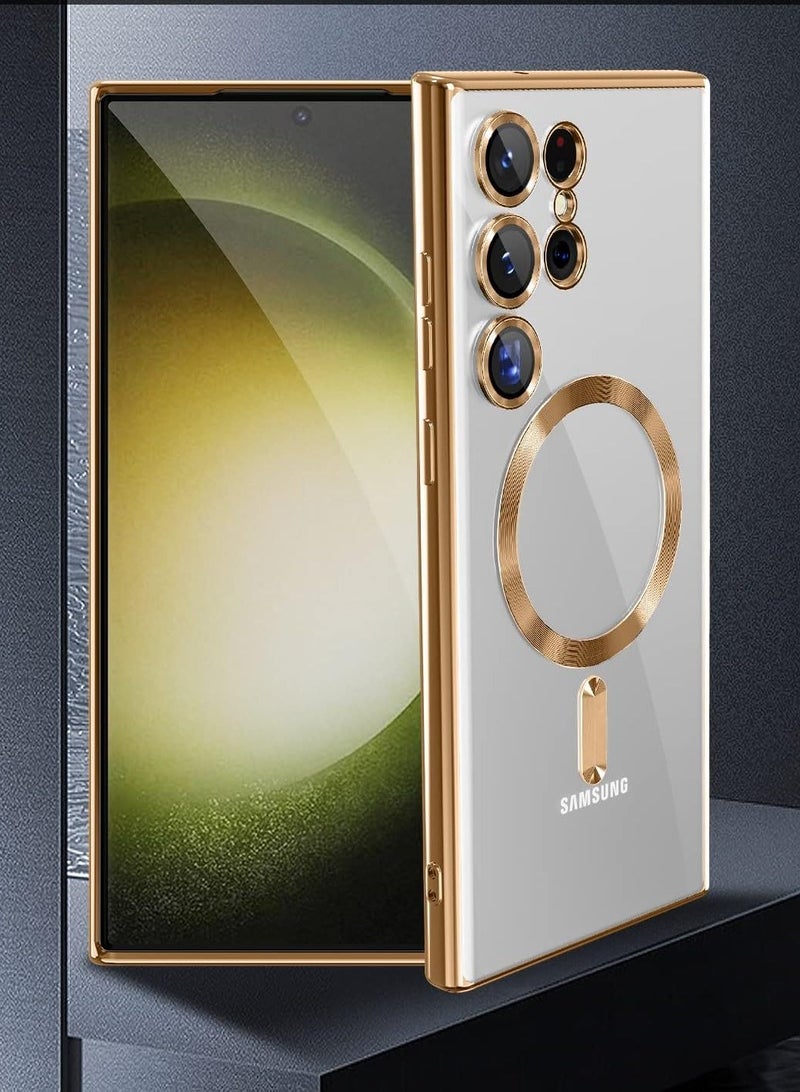 BORTONY Galaxy S23 Ultra MagSafe Case with Camera Lens Protector Magnetic Clear Full Protection Plating Anti Scratch Slim Thin Cover for Samsung Galaxy S23 Ultra - Image 5