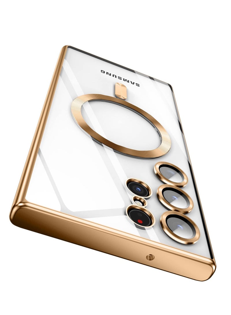 BORTONY Galaxy S23 Ultra MagSafe Case with Camera Lens Protector Magnetic Clear Full Protection Plating Anti Scratch Slim Thin Cover for Samsung Galaxy S23 Ultra - Image 1