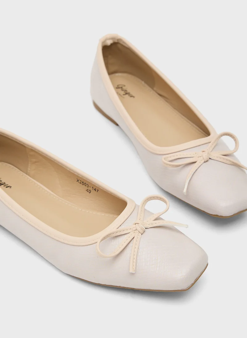 جينجر Square Toe Ballerina Flat