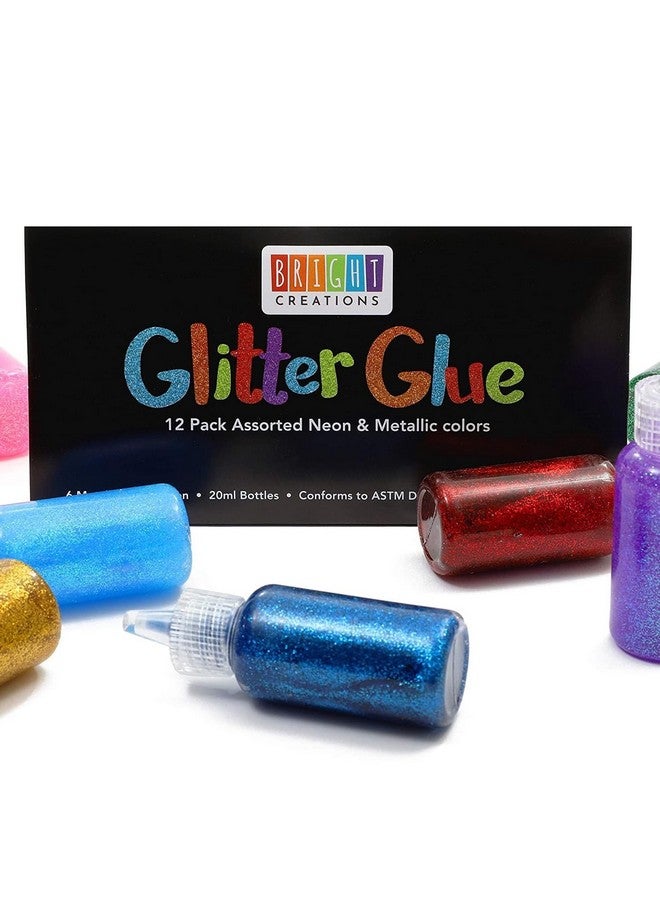 Bright Creations Neon Metallic Glue With Glitter Bottles For Arts And Crafts (20 Ml 12 Pack) - Image 5