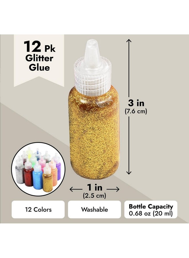 Bright Creations Neon Metallic Glue With Glitter Bottles For Arts And Crafts (20 Ml 12 Pack) - Image 3