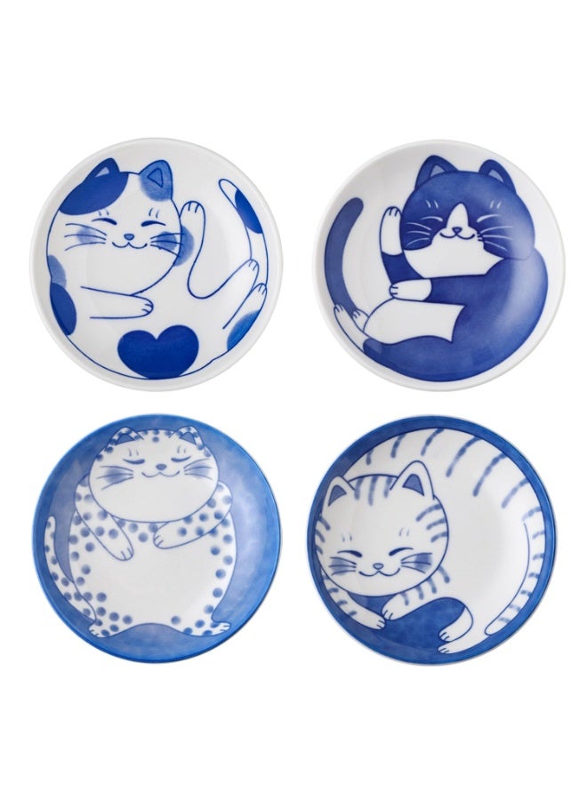 Sauce Dish Set, 4 Inch Japanese Style Ceramic Dipping Bowls for Sushi, Snacks & Small Plates, Mini Appetizer Saucers - Image 1