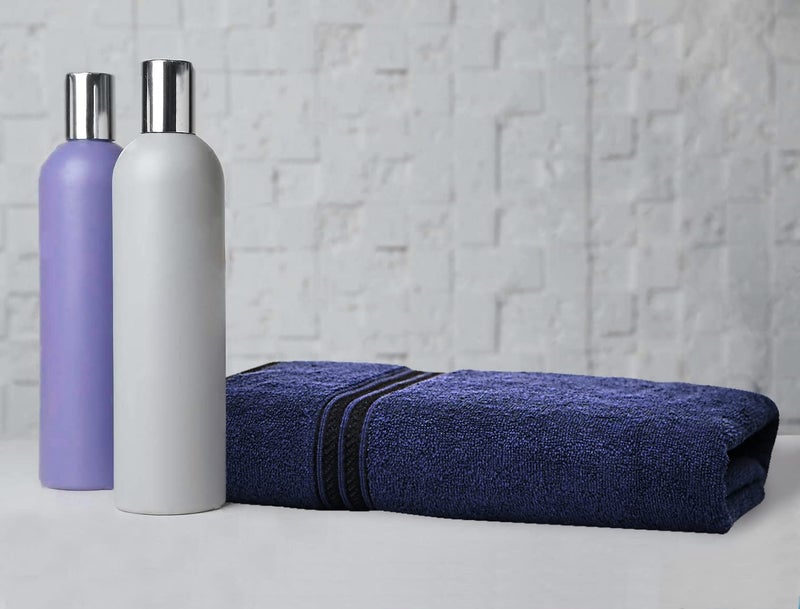 Lukzer 1PC 600 GSM Bath Towel Soft 100% Cotton Light Weight Super Absorbant Perfect for Bathroom Body Napkin (75x150cm/Dark Blue) - Image 2