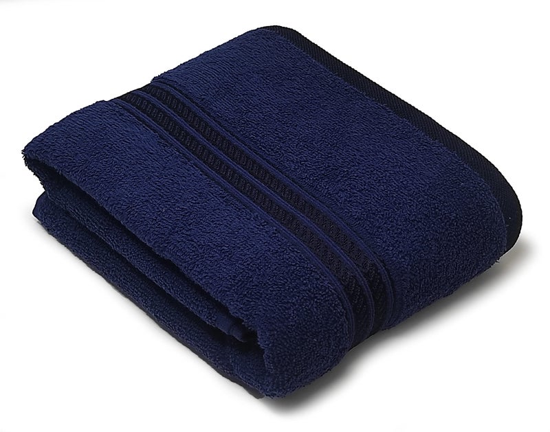 Lukzer 1PC 600 GSM Bath Towel Soft 100% Cotton Light Weight Super Absorbant Perfect for Bathroom Body Napkin (75x150cm/Dark Blue) - Image 1