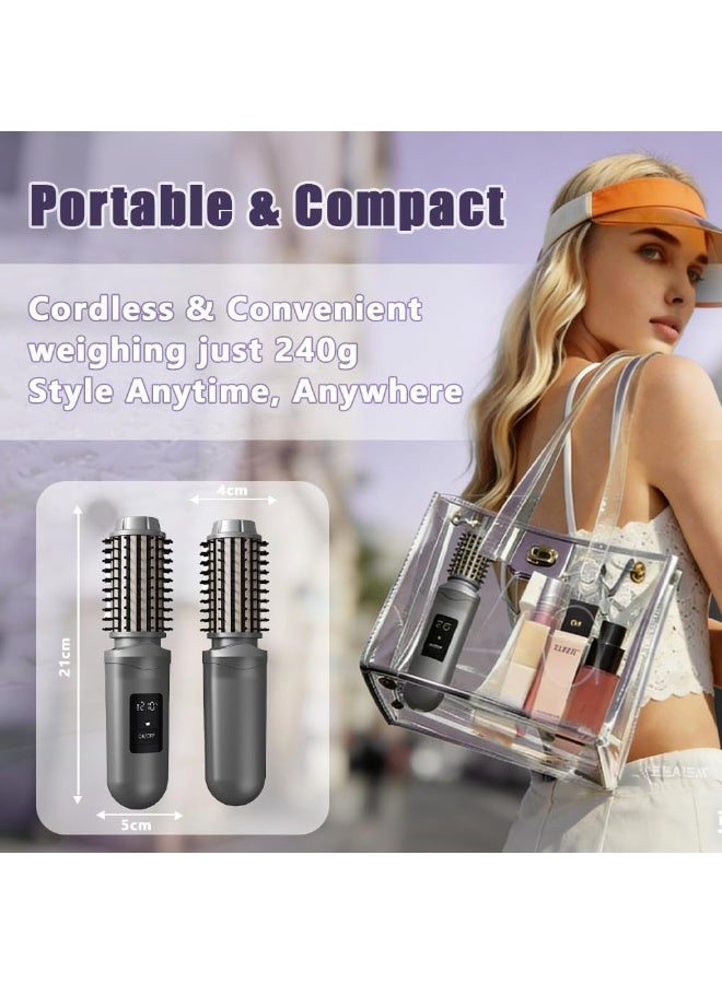 Arabest Cordless Hair Straightener Brush Curling Iron Rechargeable Battery-Powered, 3-in-1 Portable Hot Straightener Curling Comb 3 Temperature Settings with LCD Display - Image 5