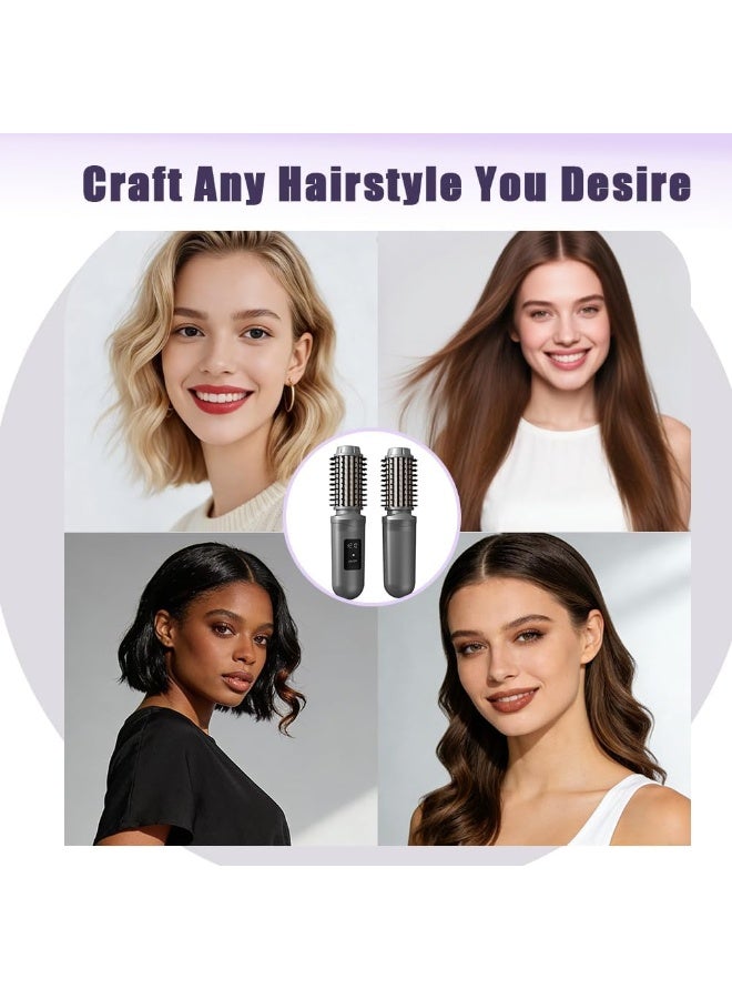 Arabest Cordless Hair Straightener Brush Curling Iron Rechargeable Battery-Powered, 3-in-1 Portable Hot Straightener Curling Comb 3 Temperature Settings with LCD Display - Image 2