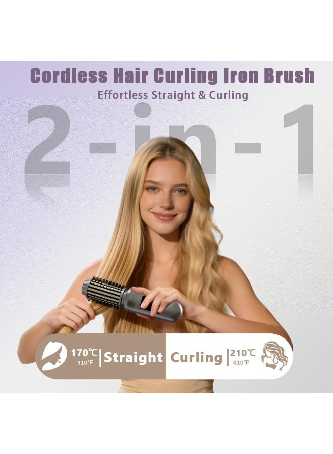 Arabest Cordless Hair Straightener Brush Curling Iron Rechargeable Battery-Powered, 3-in-1 Portable Hot Straightener Curling Comb 3 Temperature Settings with LCD Display - Image 4