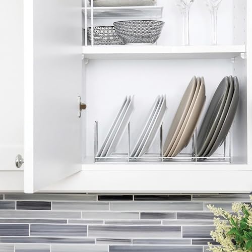 Better Houseware 4-Section Plate Rack, Large, Chrome - Image 2