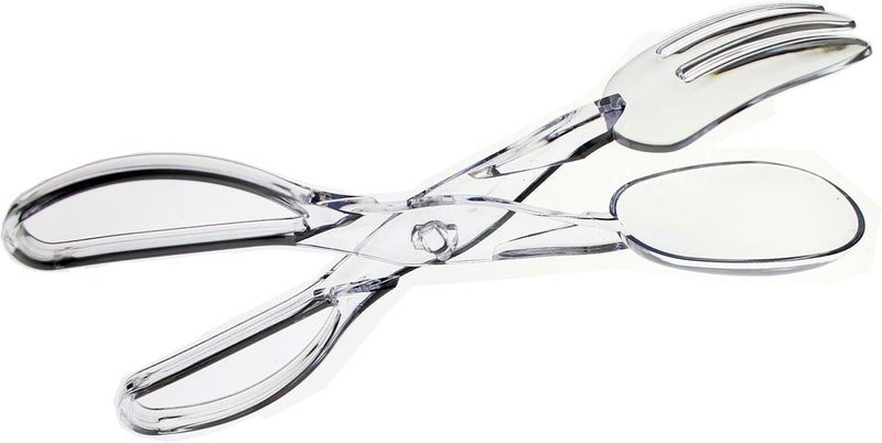 Exquisite Clear Deluxe Plastic Salad Tongs - Premium Quality - Resposable - 6 Count - Image 1