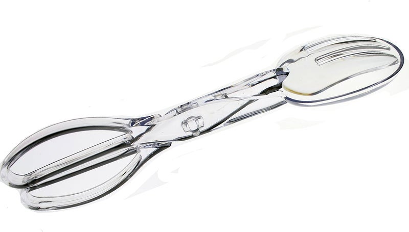 Exquisite Clear Deluxe Plastic Salad Tongs - Premium Quality - Resposable - 6 Count - Image 2