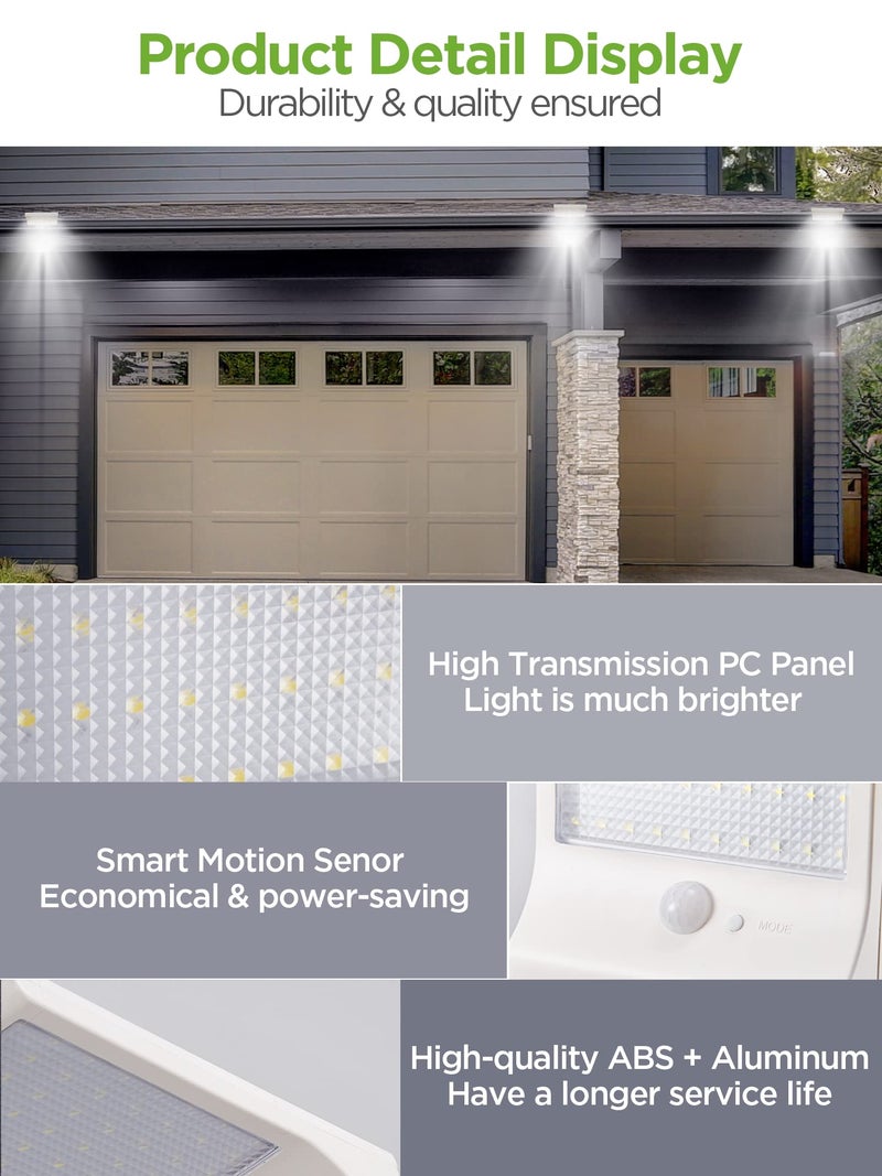 InnoGear Solar Gutter Lights Outdoor, 80 LED Wall Mount Lighting with Motion Sensor 4 Working Modes IP65 Waterproof 450 Lumens for Front Door Yard Garage, Pack of 2 - Image 5