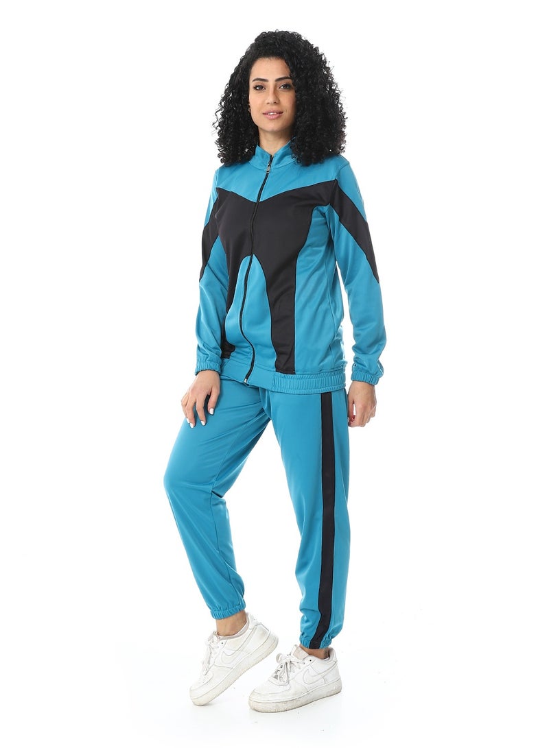 سيزار ترنج رياضي حريمي قطعتين بنصف رقبة وسوستة من الأمام - Image 3