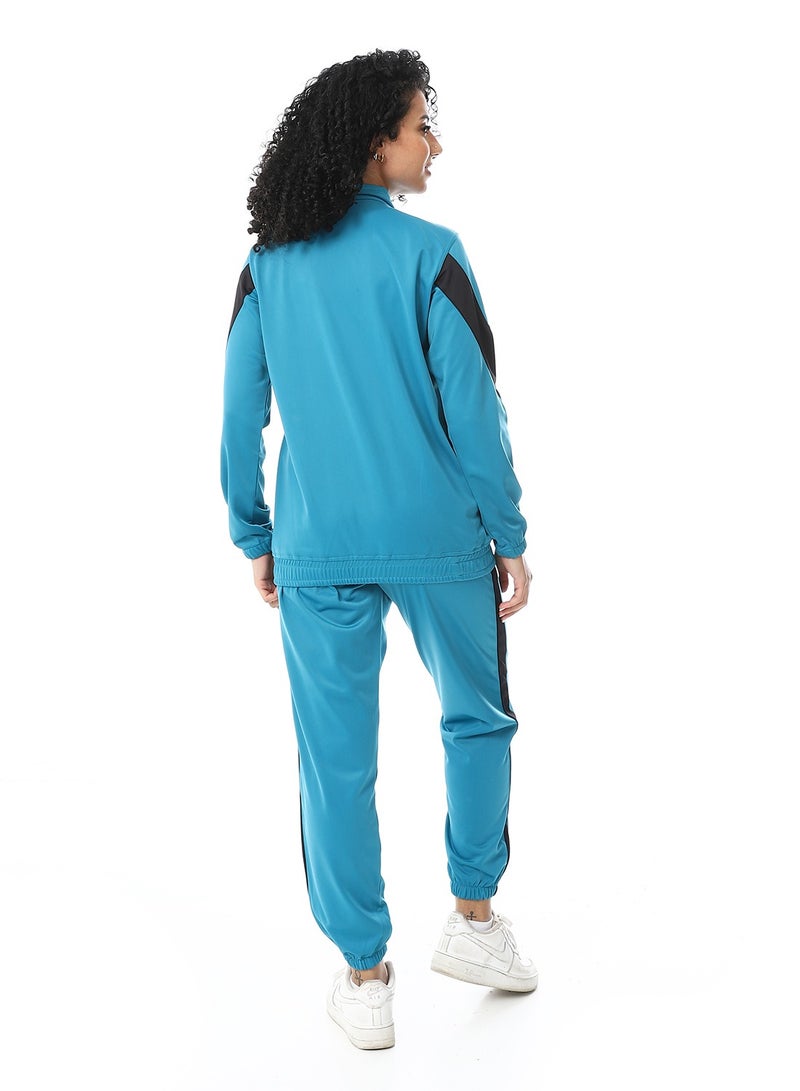 سيزار ترنج رياضي حريمي قطعتين بنصف رقبة وسوستة من الأمام - Image 4