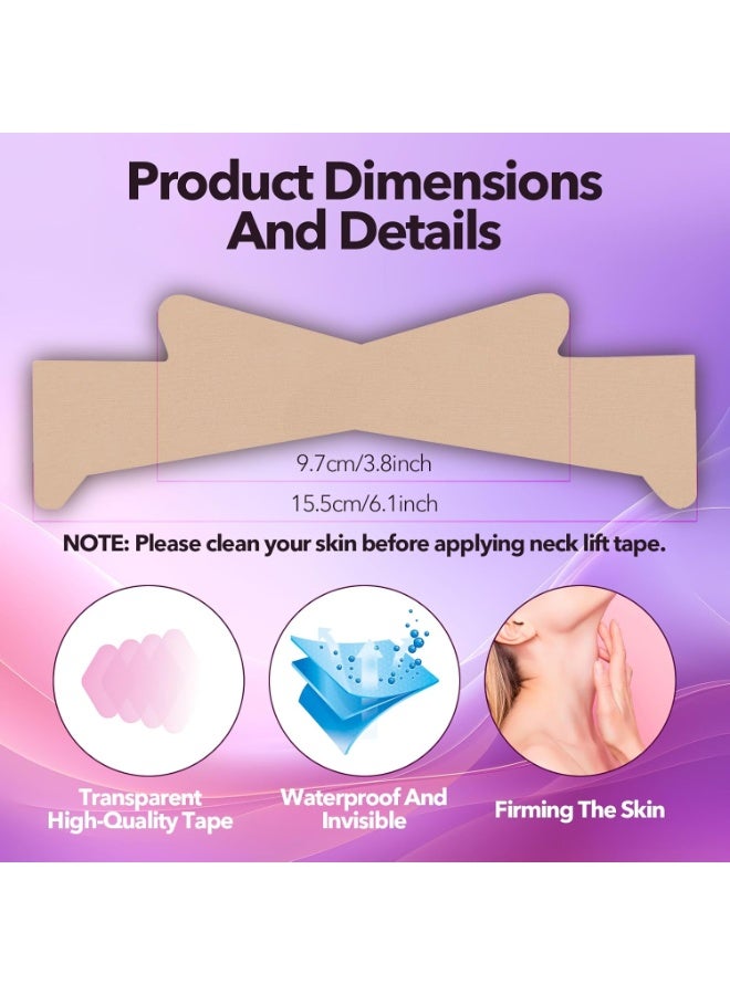 20PCS Neck Firming Tape, Neck Tape Tightening Invisible | Invisible Skin Strips for Sagging Skin and Double Chin, Quickly Lifting Patches to Necks Line, Breathable & Waterproof Design - Image 2