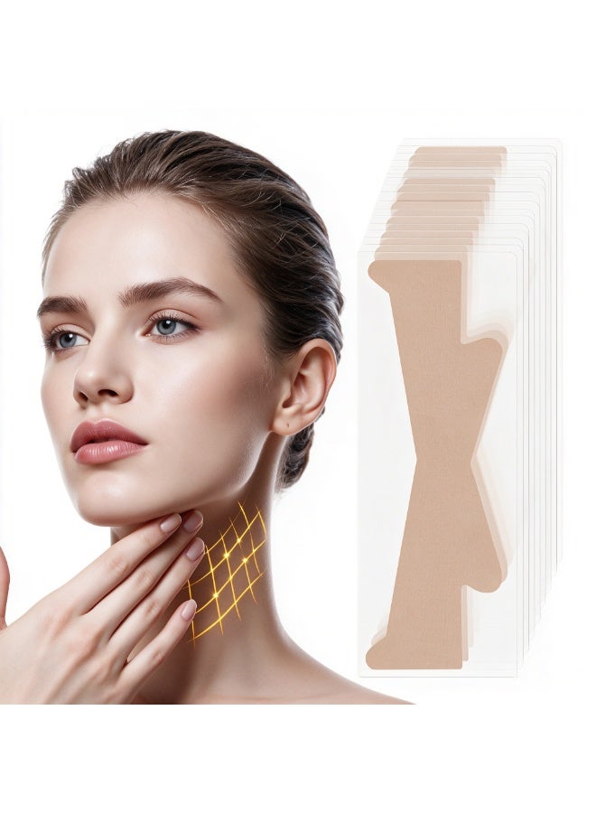 20PCS Neck Firming Tape, Neck Tape Tightening Invisible | Invisible Skin Strips for Sagging Skin and Double Chin, Quickly Lifting Patches to Necks Line, Breathable & Waterproof Design - Image 1