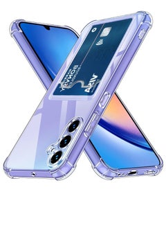 Generic Wallet Phone Case Slim Fit Card Slot Transparent Case Protective Soft Shockproof Case with Card Holder For Samsung Galaxy A25 5G  - Image 1