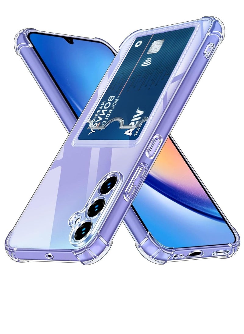 Generic - Wallet Phone Case Slim Fit Card Slot Transparent Case Protective Soft Shockproof Case with Card Holder For Samsung Galaxy A25 5G - Image 1