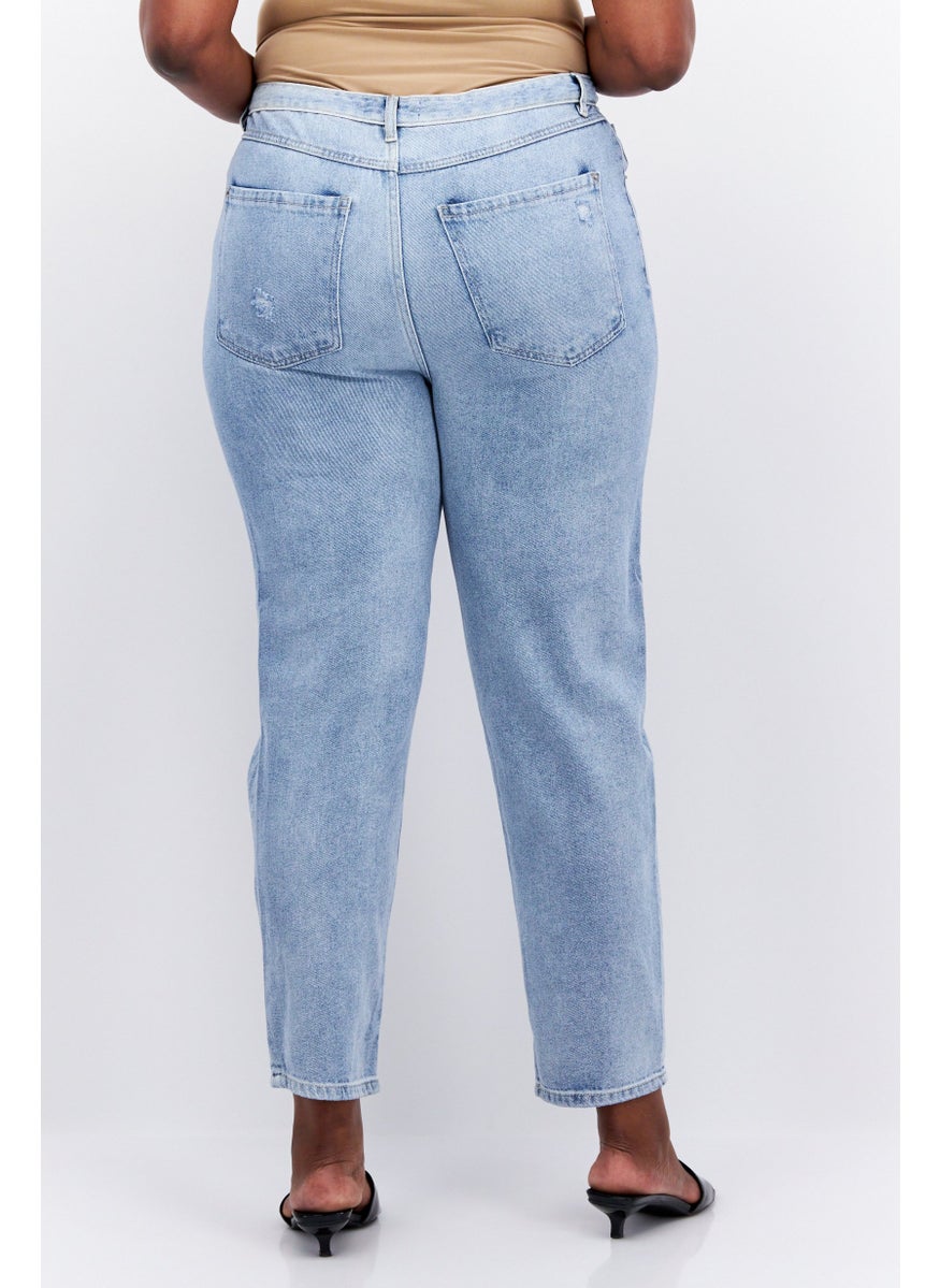 Urban Bliss - Women Plus Size Light Wash Non Stretch Jeans, Blue - Image 1