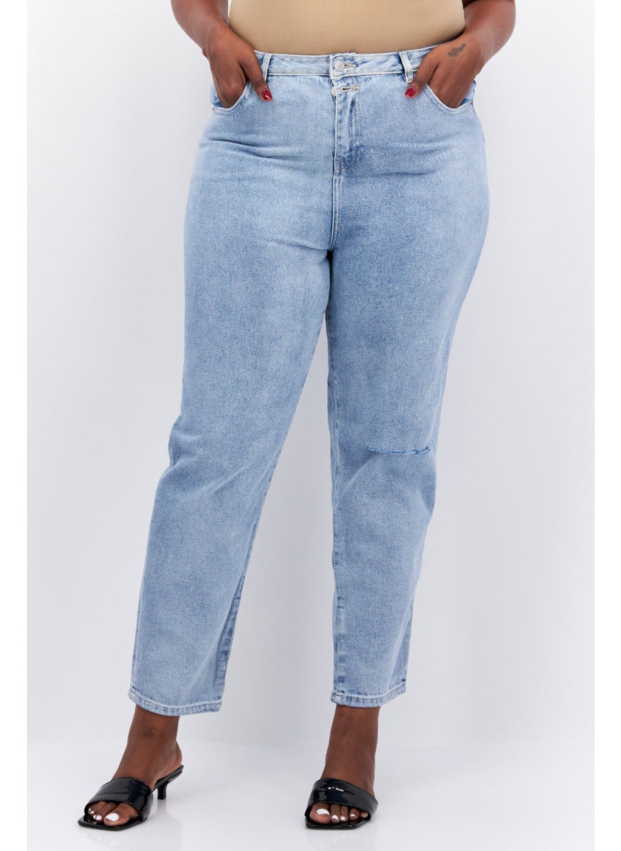 Urban Bliss - Women Plus Size Light Wash Non Stretch Jeans, Blue - Image 1