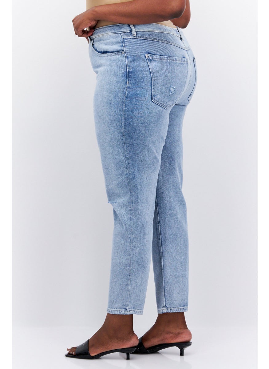 Urban Bliss - Women Plus Size Light Wash Non Stretch Jeans, Blue - Image 1