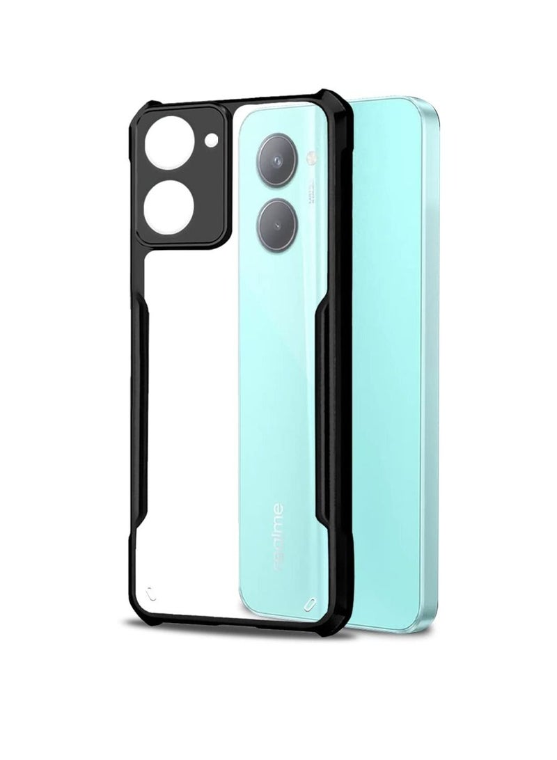 TEAM LUXURY realme C33 4G Black Mobile Phone Case Cover, Ultra-Thin Lightweight Cover Soft TPU Bumper + Acrylic Clear Back Case Cover - Image 5