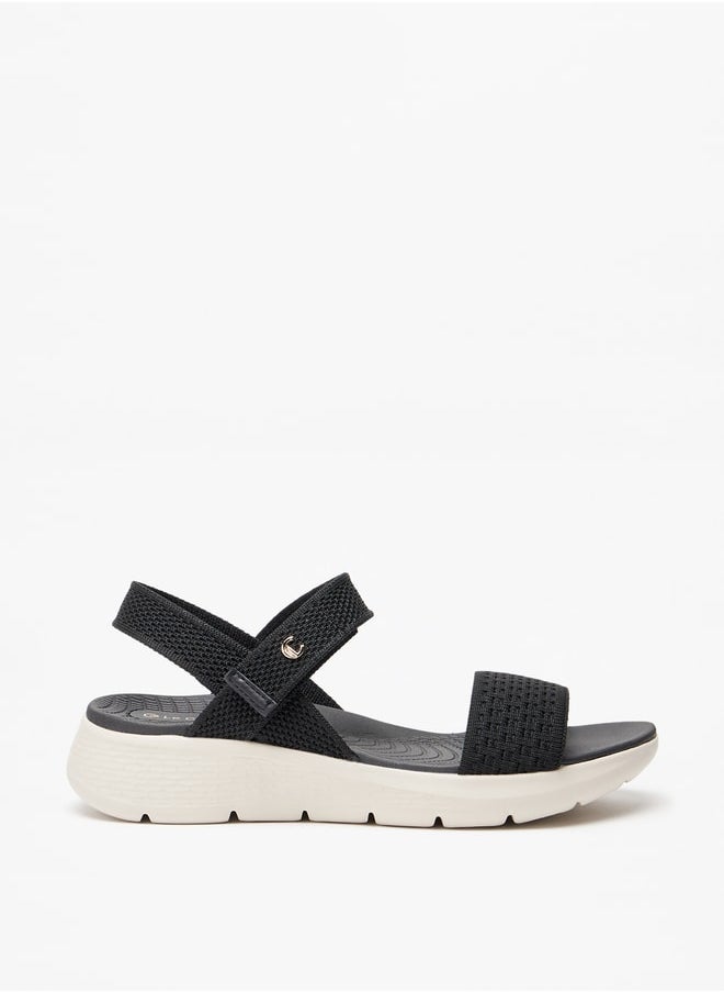 Le Confort - Women's Textured Flyknit Sandals with Hook and Loop Closure - Image 1