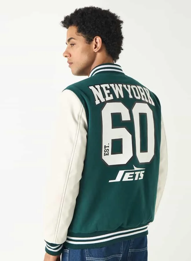 SP Characters The New York Jets Print Button Through Jacket with Pockets