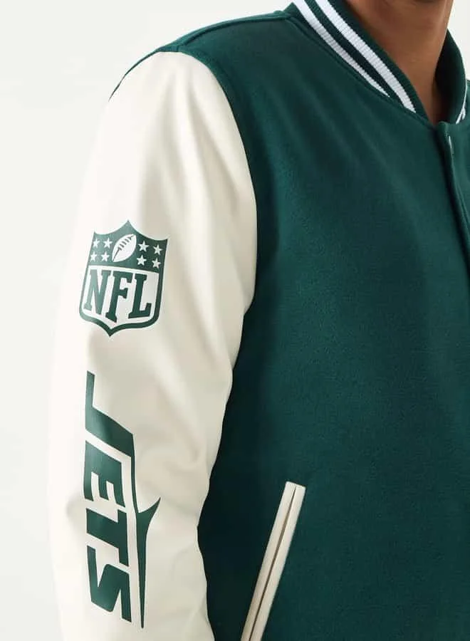 SP Characters The New York Jets Print Button Through Jacket with Pockets