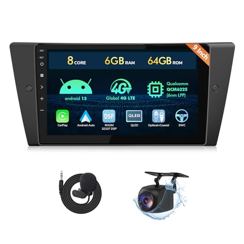 Eonon E90X6S 6+64GB Car Stereo for BMW 3 Series 2005-2011(E90/E91/E92/E93), Android 13 Wireless CarPlay & Android Auto, 9 Inch Head Unit, HDMI/SWC/4G LTE/Bluetooth/WiFi - (E90A12S Upgrade) - Image 1
