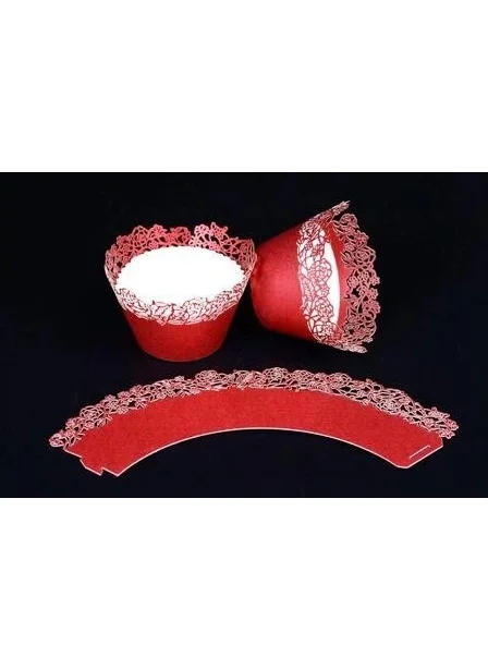 Alsepeteavm Cupcake Edge Lace - Rose Red