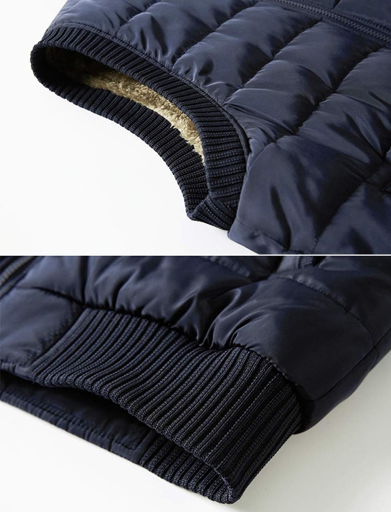Vcansion Men's Outdoor Casual Stand Collar Thicken Qulited Fleece Jacket Vest Padded Lightweight Down Cotton Vest Coat Black US M - Image 5