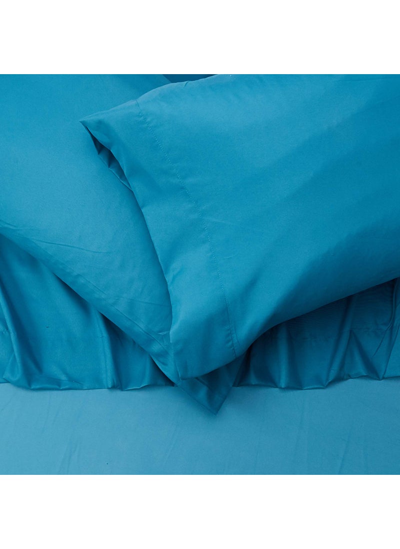 Comfort Spaces Comfort Spaces Microfiber Bed Sheets Set 14"" Deep Pocket  Wrinkle Resistant  All Around Elastic - Year-Round Cozy Bedding Sheet  Matching Pillow Cases  Twin XL  Teal 4 Piece  - Image 2