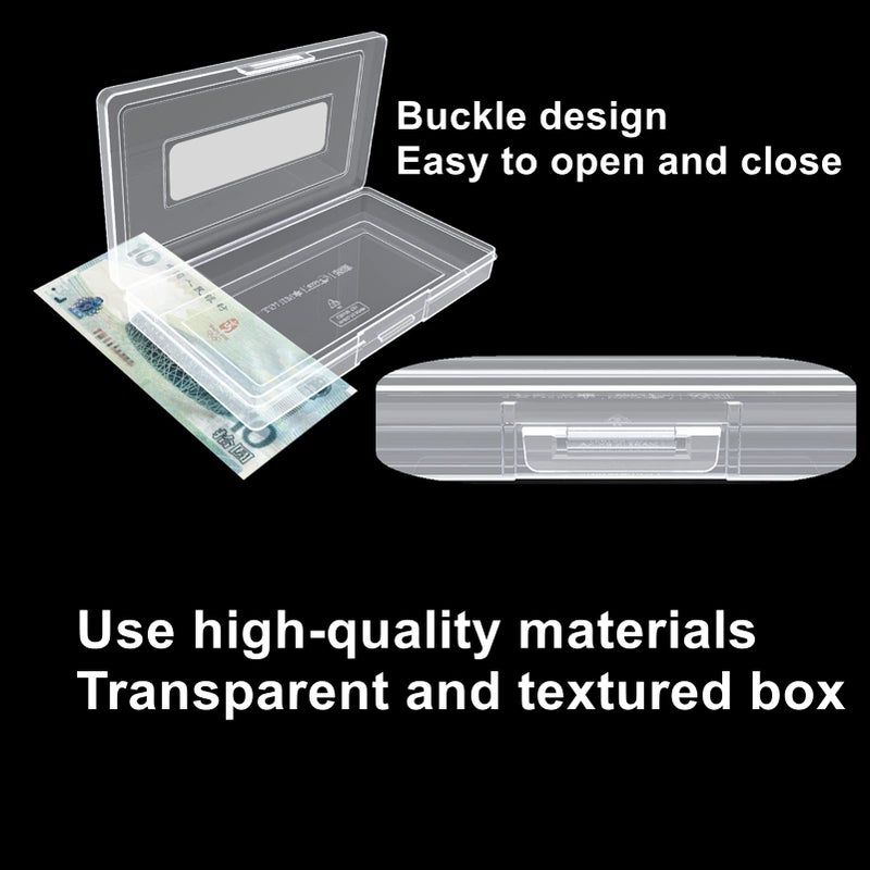 MUDOR Dollar Bill Holder with Storage Case, MUDOR PP Material 100 Pieces Clear Paper Money Currency Collection Sleeves Protector Bag, Banknotes Protector Slab Holder - Image 4