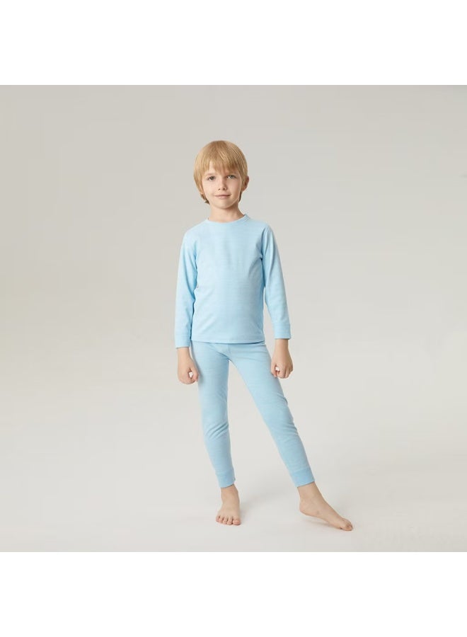 general 1 set of children's thermal underwear, thickened pajamas, winter cotton sweater - Image 1